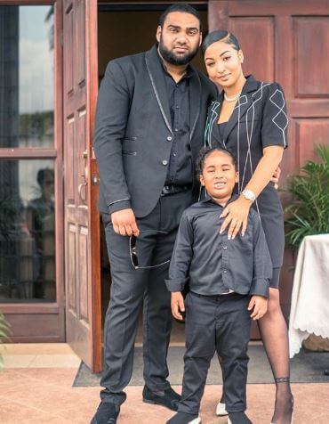 Romeich Major with Shenseea and her son, Rajeiro Lee.
